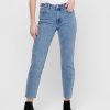 Zebra a Puà Onlemily Hw St Raw Crop Ank Ma Light Blue Denim Jeans