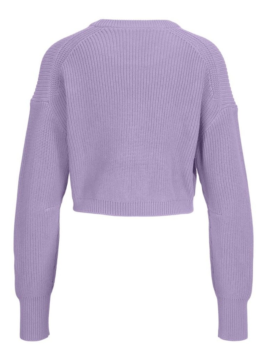 Zebra a Puà Jxcarlota Twist Crop Crew Neck Lilac Breeze Maglieria